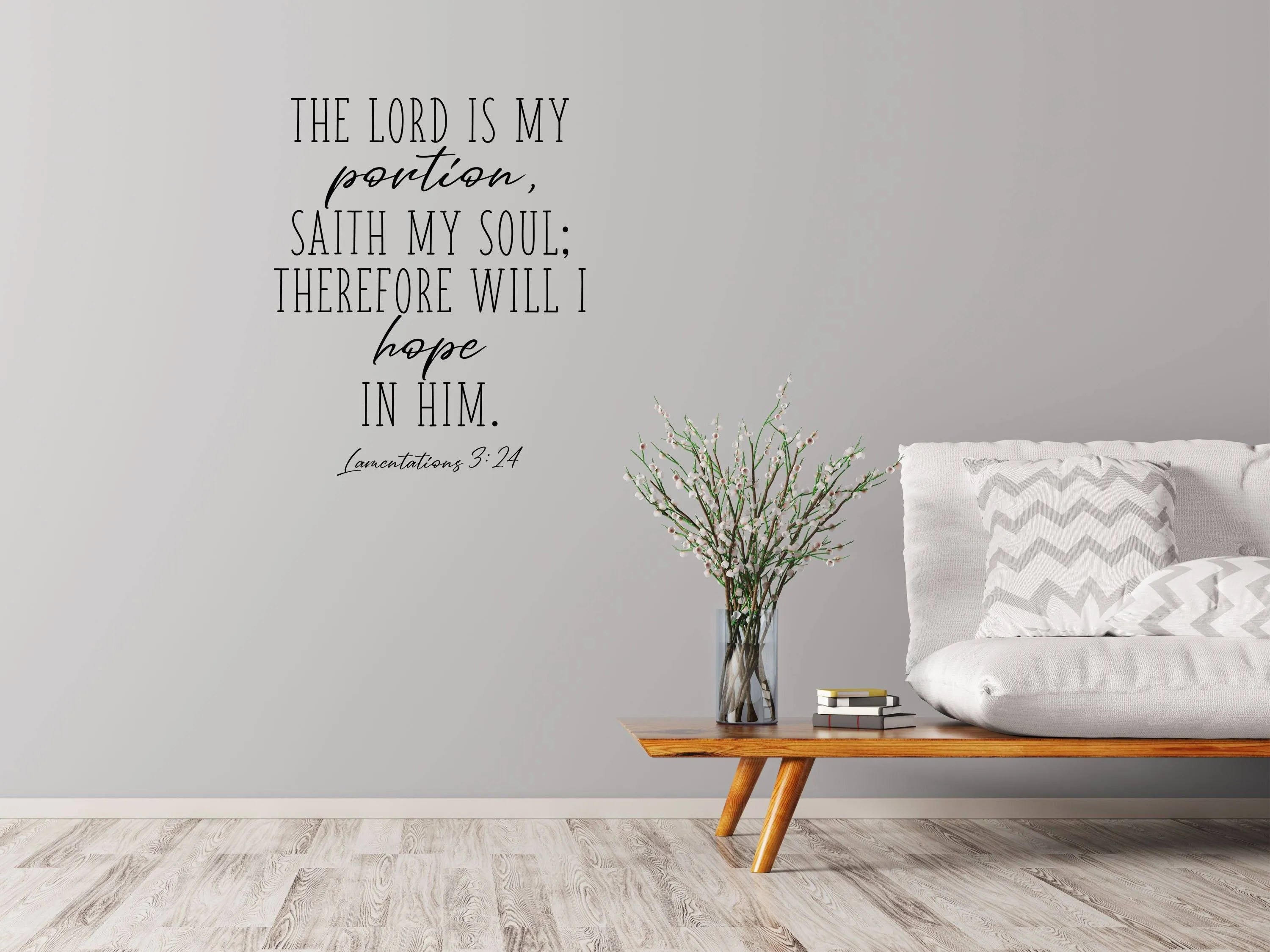 Lamentations 3:24 - Christian Wall Decal Sticker