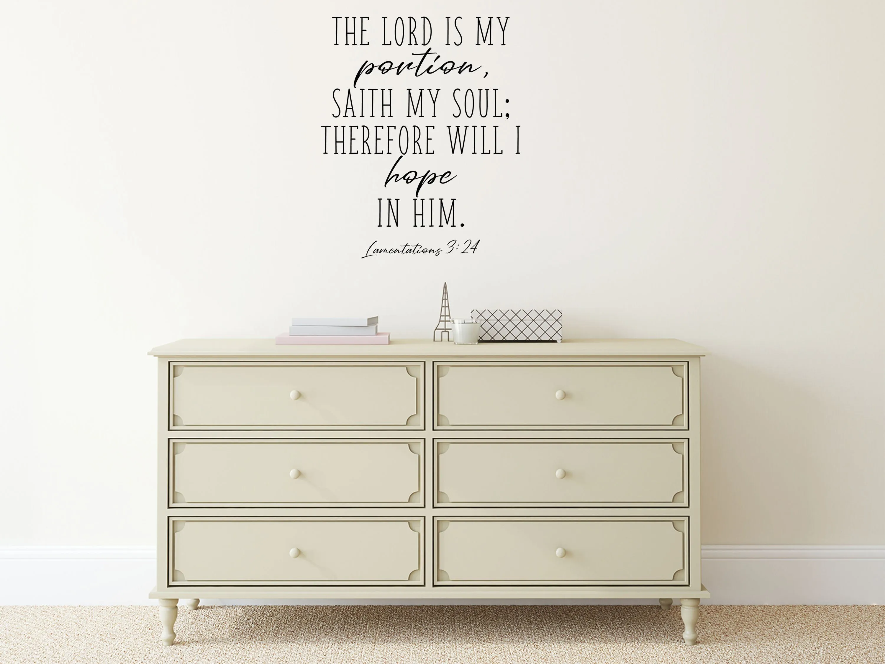 Lamentations 3:24 - Christian Wall Decal Sticker