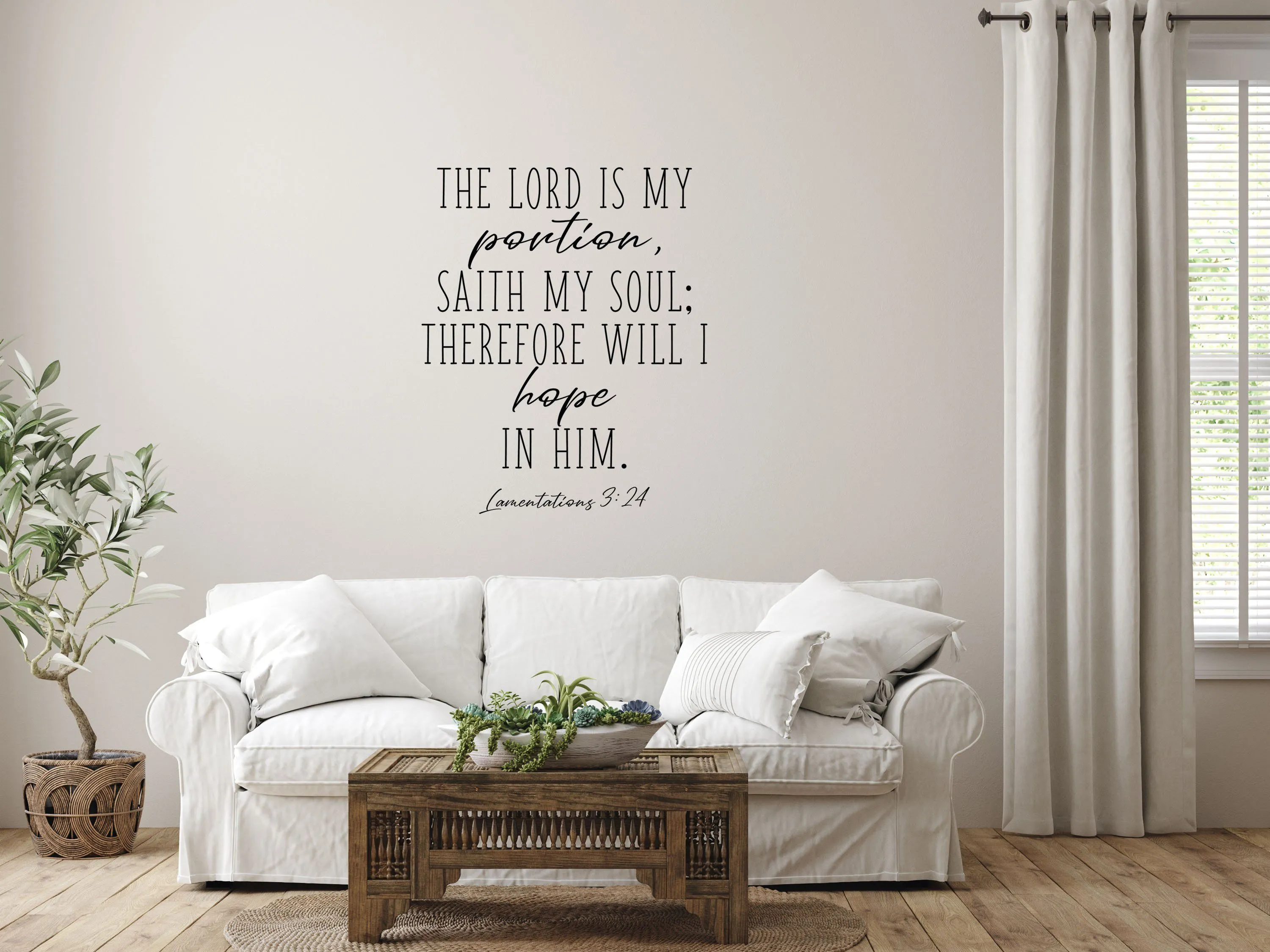 Lamentations 3:24 - Christian Wall Decal Sticker