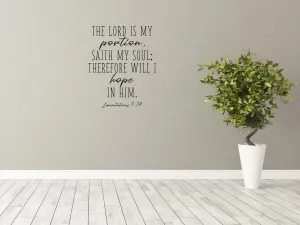 Lamentations 3:24 - Christian Wall Decal Sticker