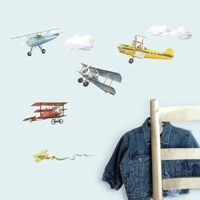 Luwent 22 Piece Vintage Planes Wall Decal