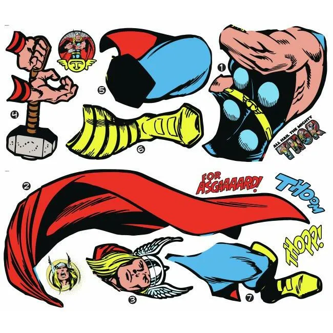 Marvel Classic Thor Comic Peel and Stick Giant Wall Decal