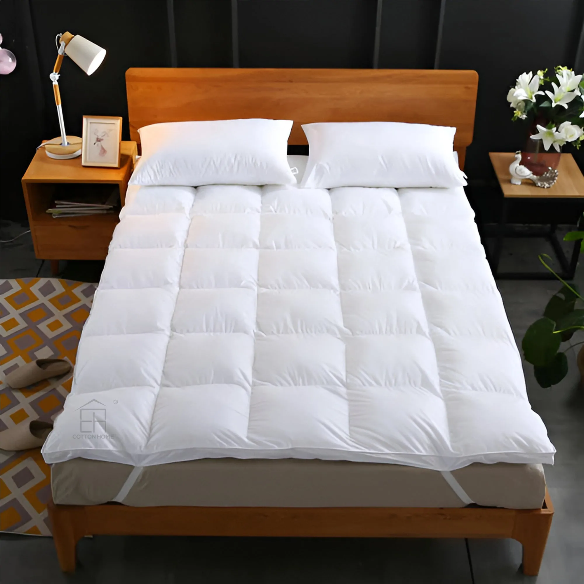 Mattress Topper 160x200 7cm White