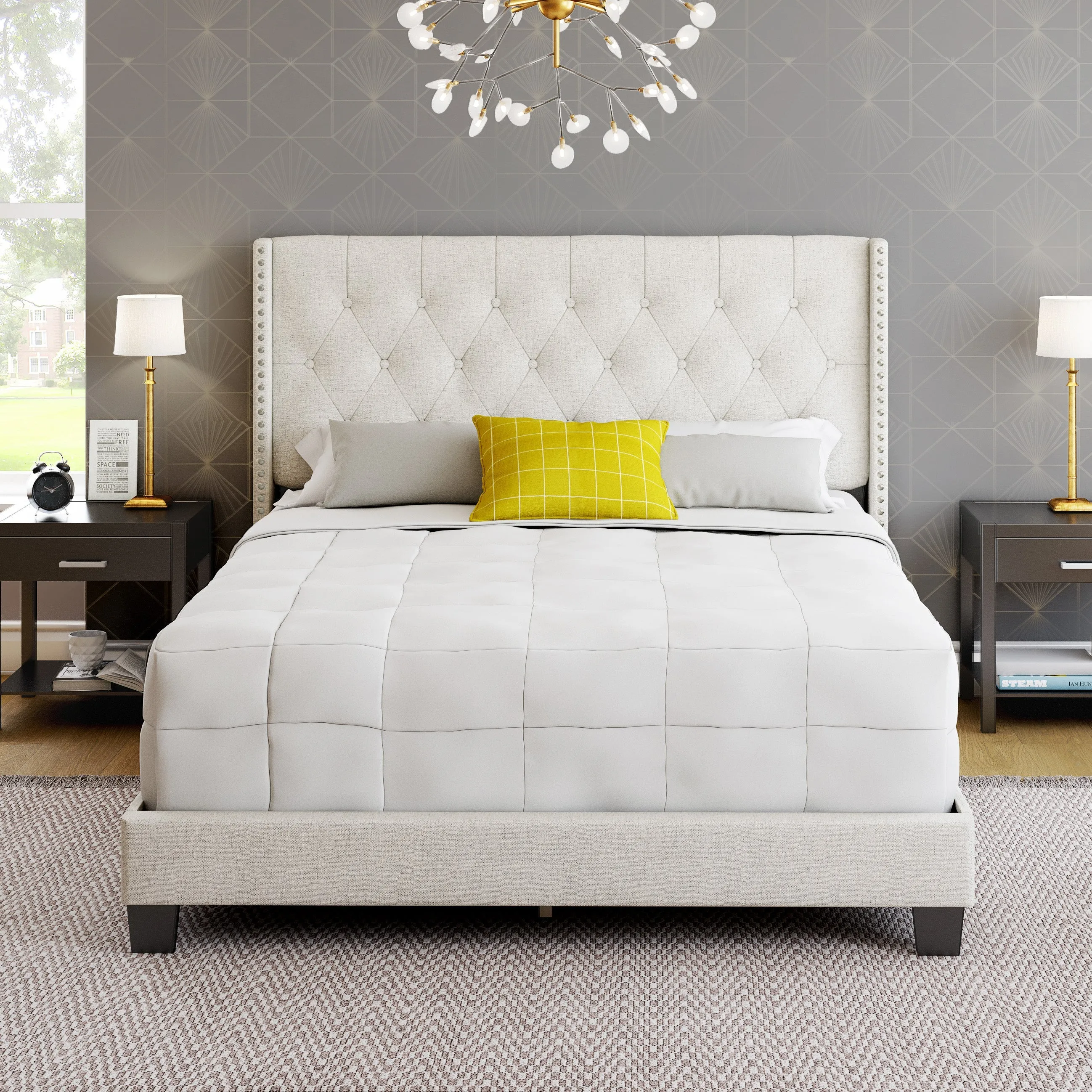 Mia Upholstered Platform Bed