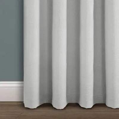 New - 84"x52" Faux Linen Absolute Blackout Grommet Top Single Window Curtain Panel Light Gray - Lush Décor