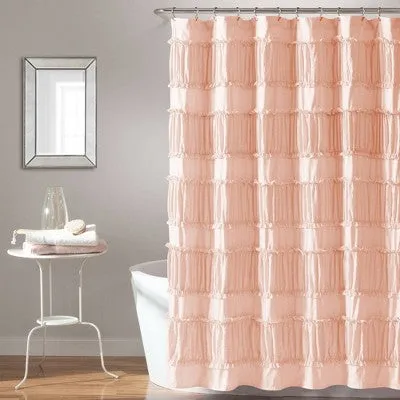 New - Nova Ruffle Shower Curtain Blush - Lush Décor