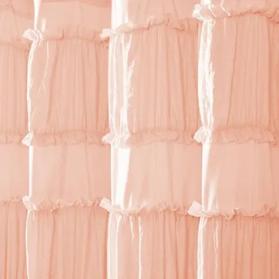 New - Nova Ruffle Shower Curtain Blush - Lush Décor