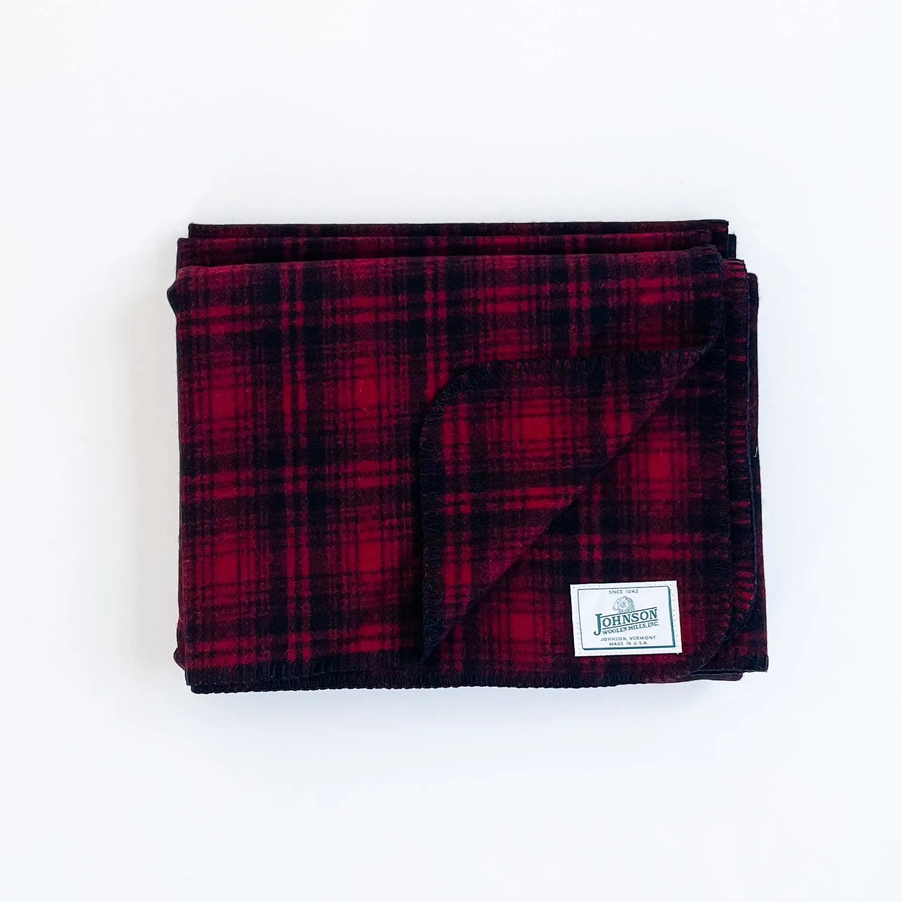 Norris Wool Throw - Red & Black Muted Plaid