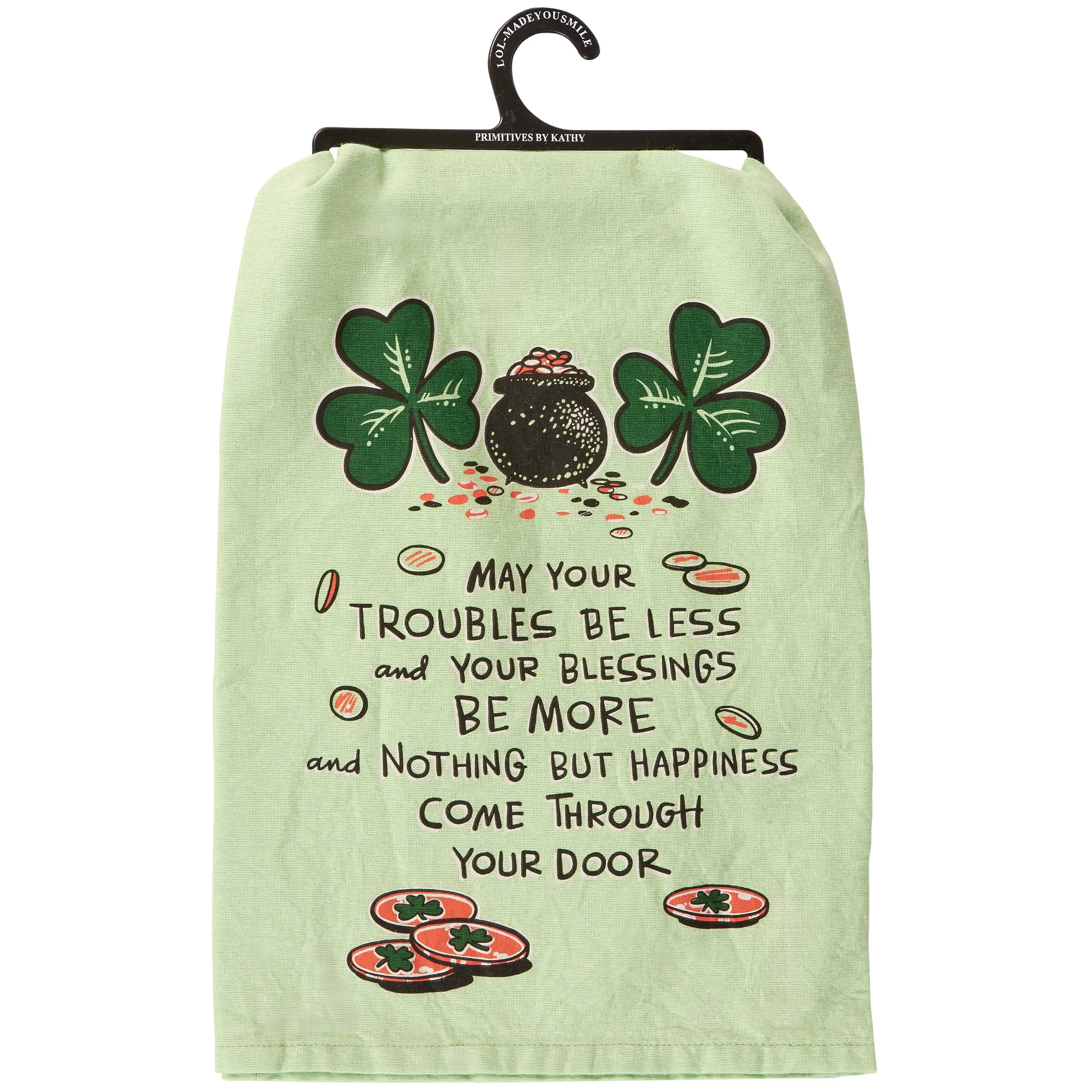 'Nothing But Happiness' Irish Blessing Kitchen Towel