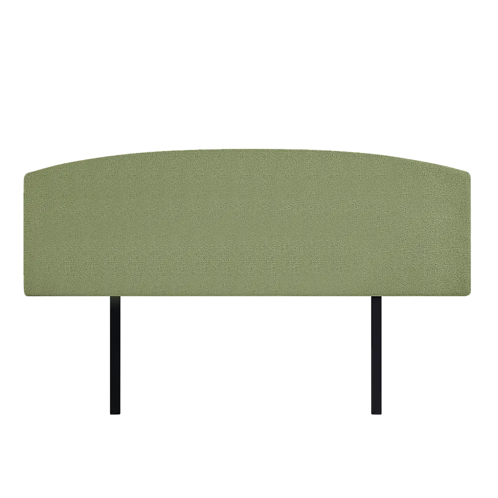 Olive Green Linen Fabric King Bed Headboard - Custom Height