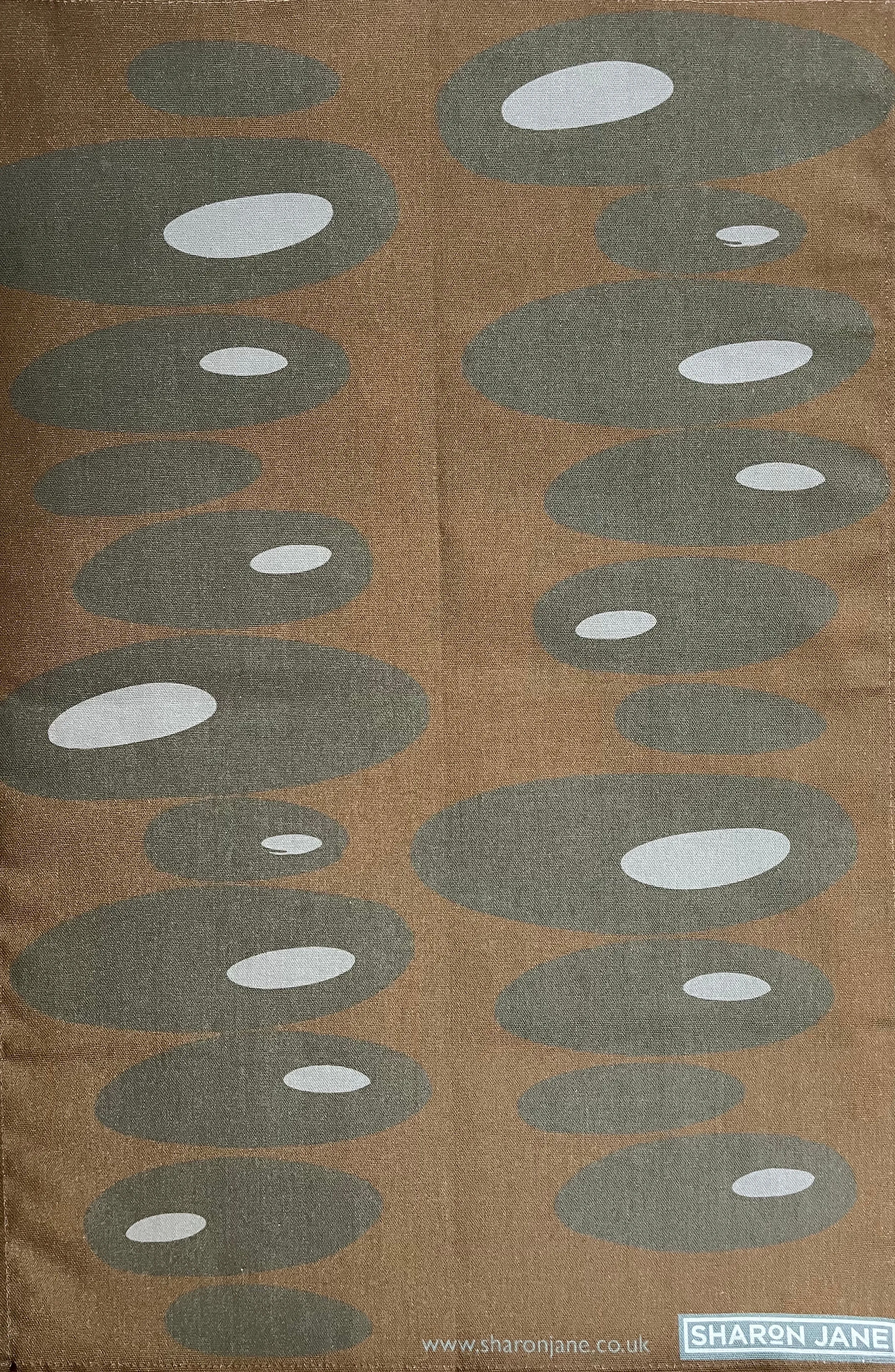 Pebbles Tea Towel - Umber   Grey