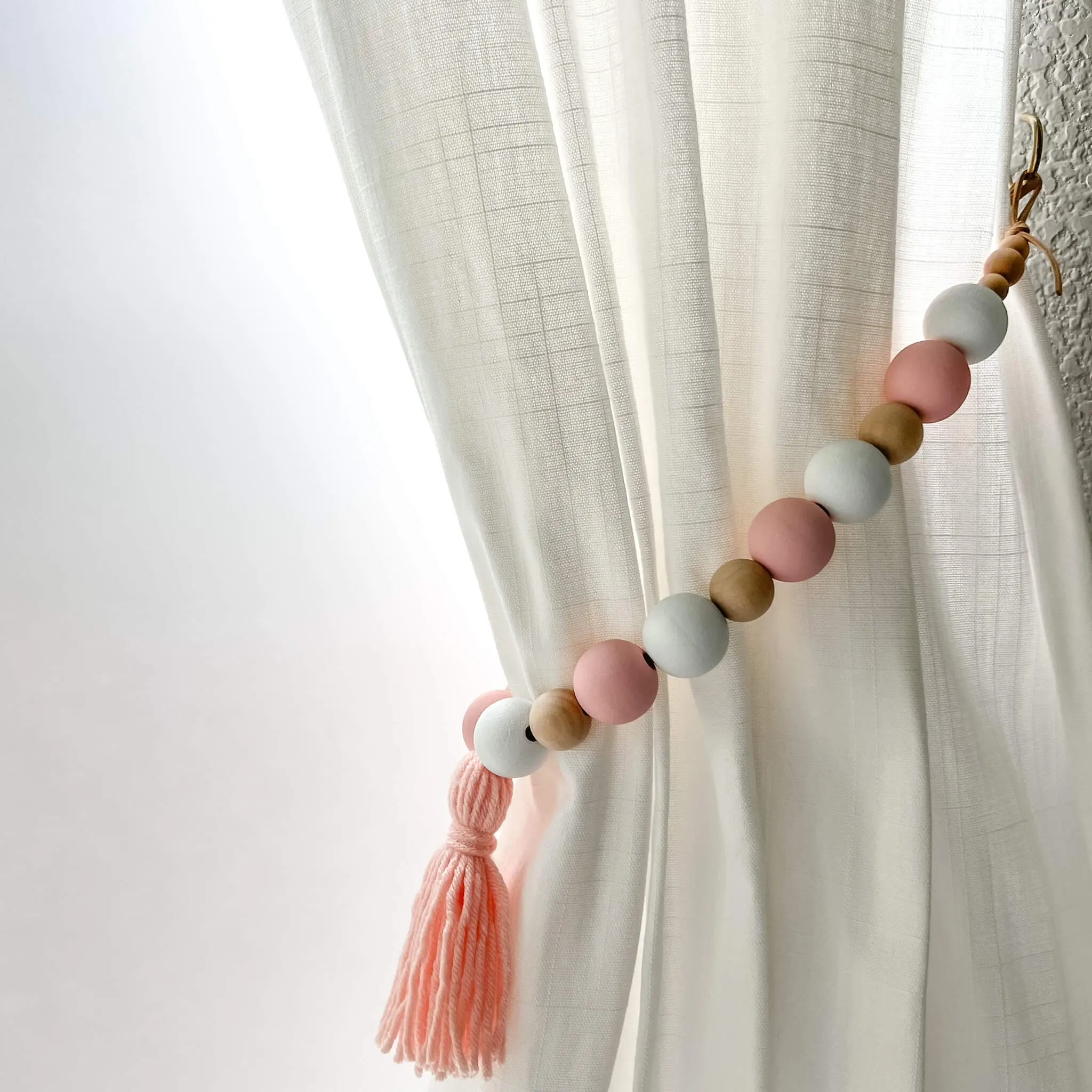 Pink Curtain tiebacks