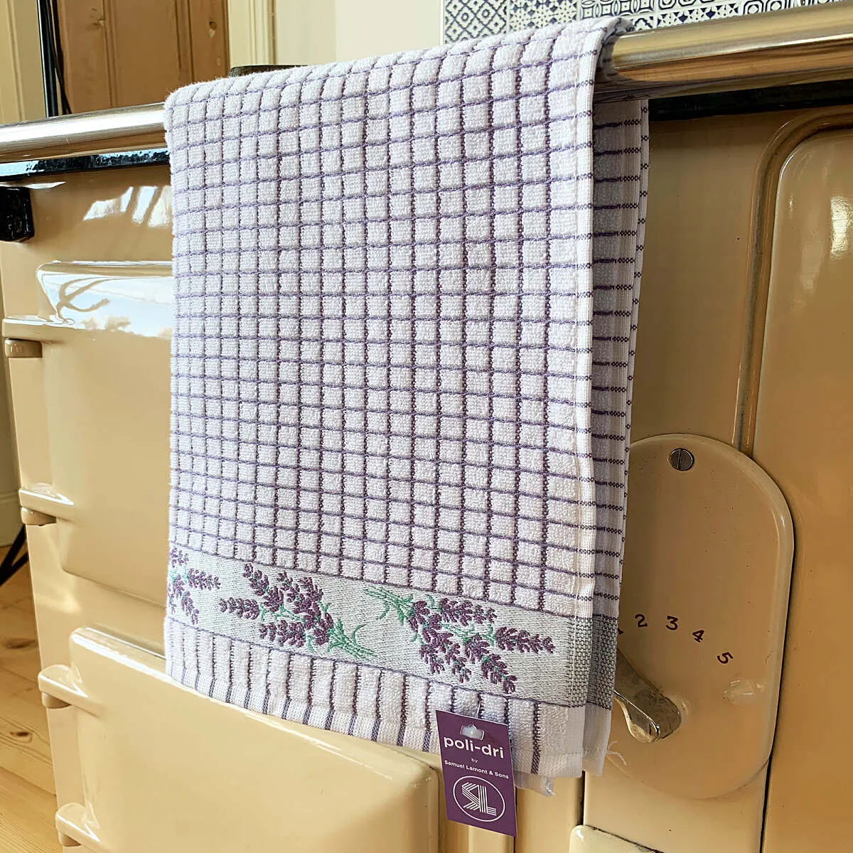 Poli-Dri Lavender Sprigs Cotton Jacquard Tea Towel