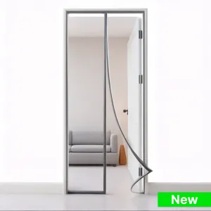 Polyester Magnetic Mosquito Net Curtain for Door-Grey