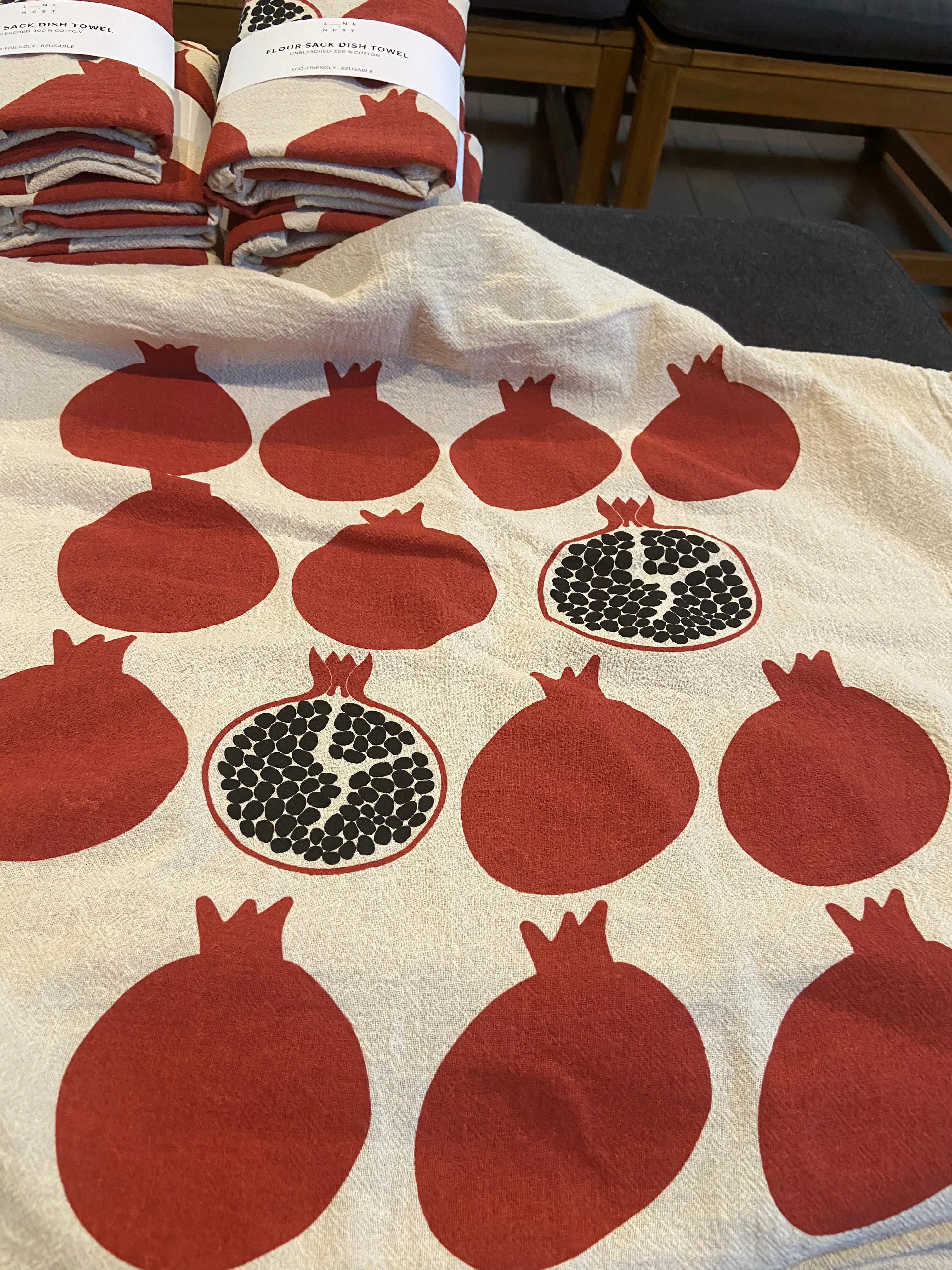 Pomegranate Flour Sack Dish Towel