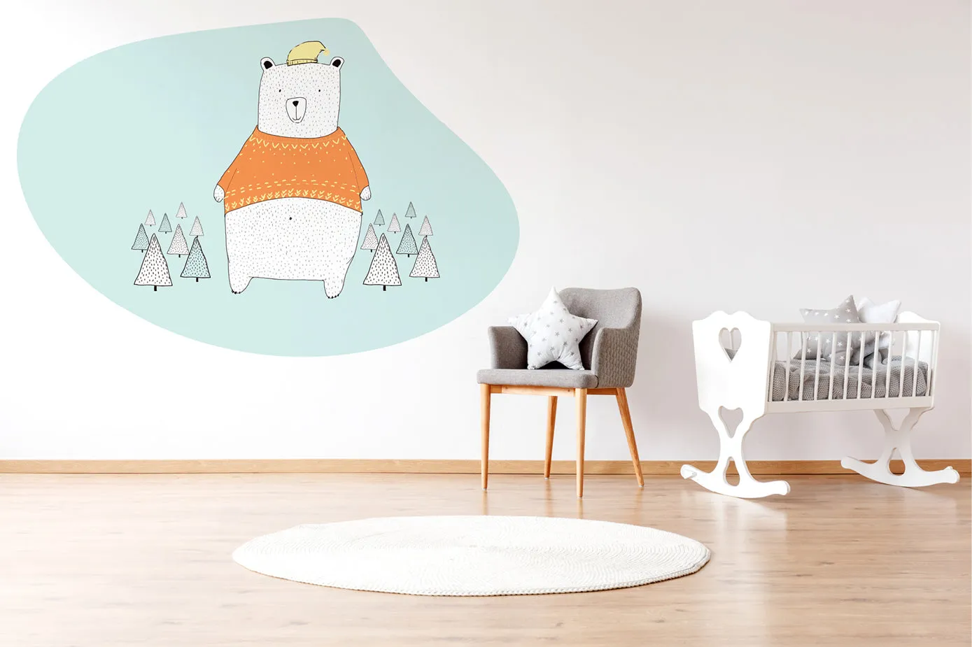 "Bear in the jungle" wall sticker