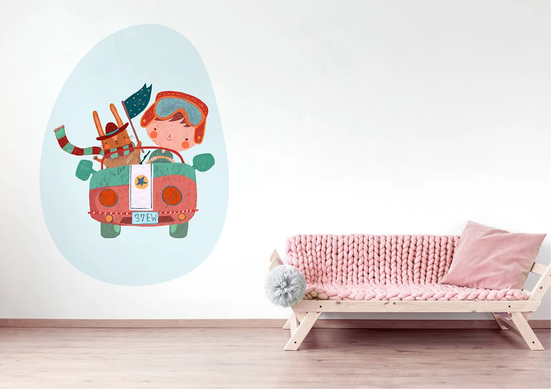 "Boy driver" wall sticker