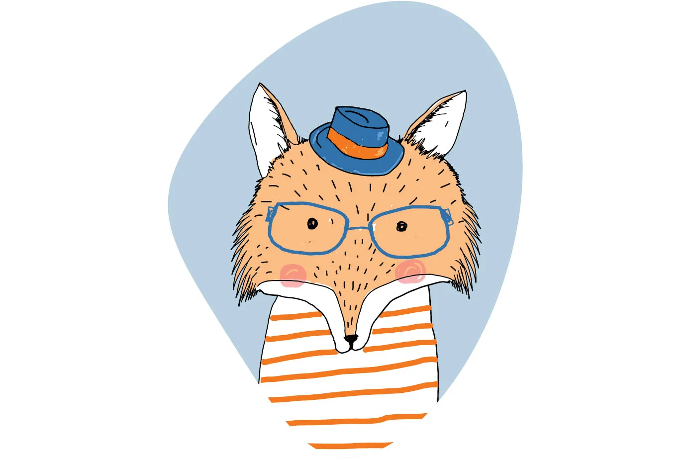 "Fox with glasses" wall sticker