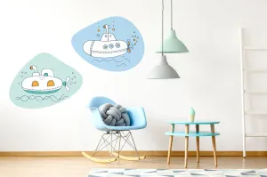 "White submarine" wall sticker