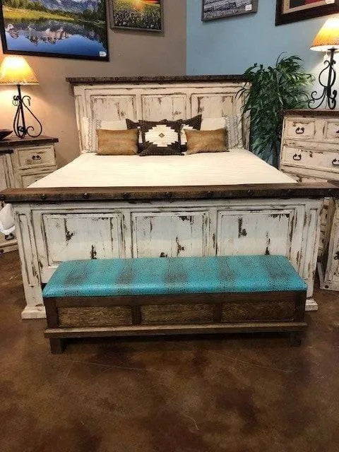 RUSTIC SANTA CRUZ OLDIE WHITE BEDROOM SET