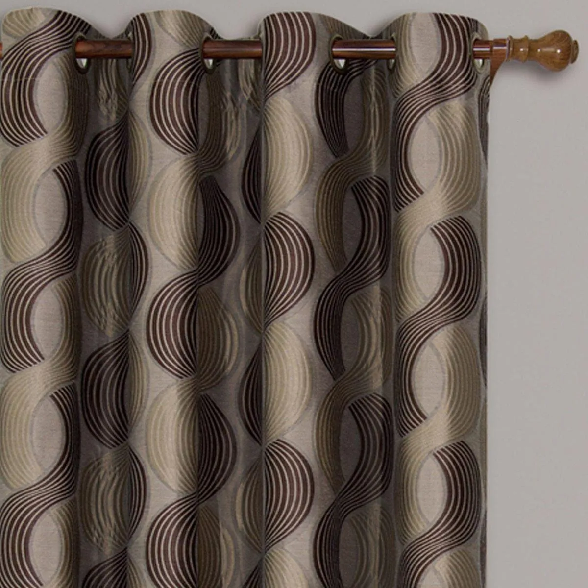 Savanna Inspired Jacquard Curtains Grommet Panels (Set of 2)