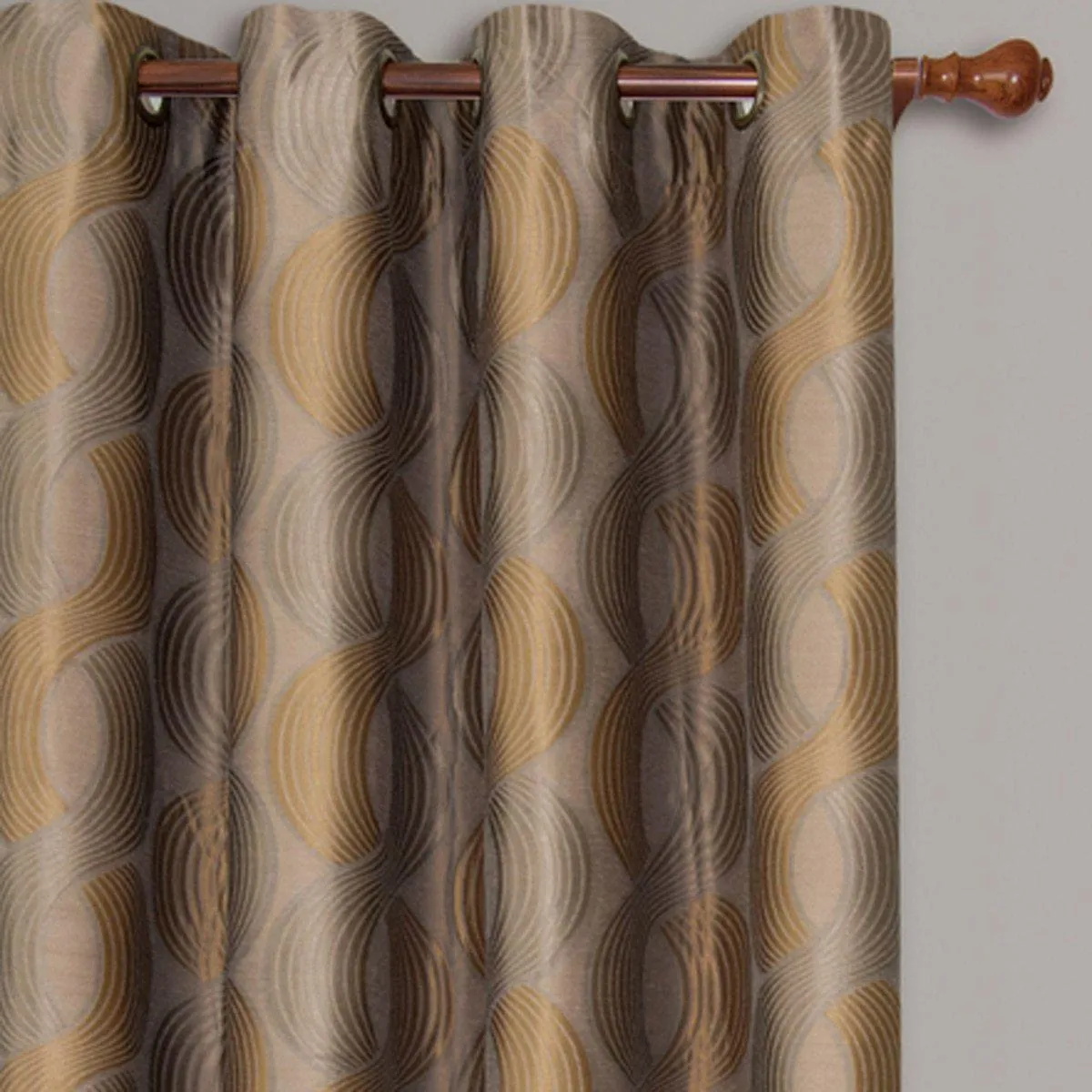 Savanna Inspired Jacquard Curtains Grommet Panels (Set of 2)