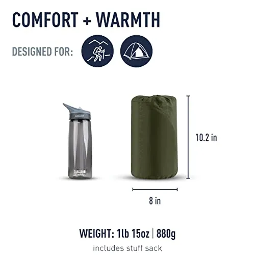 Sea to Summit Camp Plus Self-Inflating Foam Sleeping Mat for Camping, Tapered - Regular (72 x 20 x 3 inches)