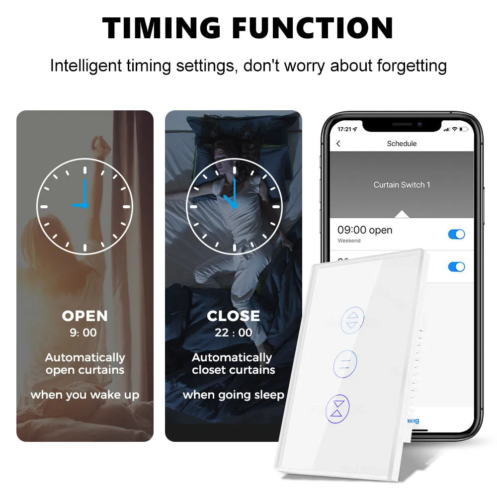 SMATRUL Smart WiFi Curtain Switch Motorized Roller Blinds Shutter Switch with APP Remote Control and Voice Control
