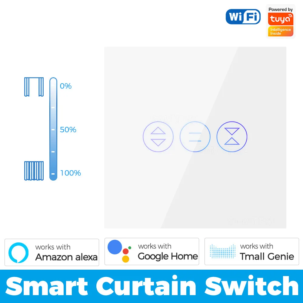 SMATRUL Smart WiFi Curtain Switch Motorized Roller Blinds Shutter Switch with APP Remote Control and Voice Control