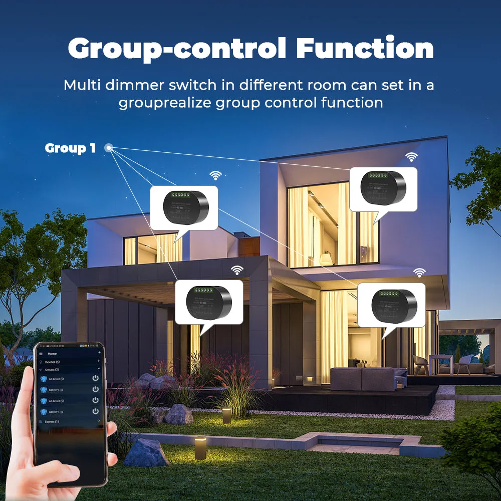 SMATRUL WiFi Curtain Switch, Smart Motorized Roller Blinds Shutter Relay Module with Timer, 0-100% Adjustable Range