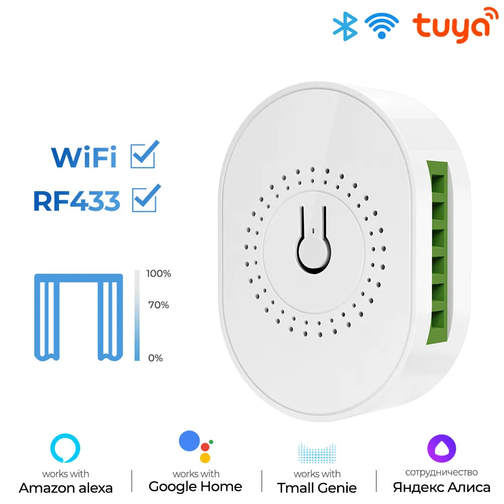 SMATRUL WiFi Curtain Switch, Smart Motorized Roller Blinds Shutter Relay Module with Timer, 0-100% Adjustable Range