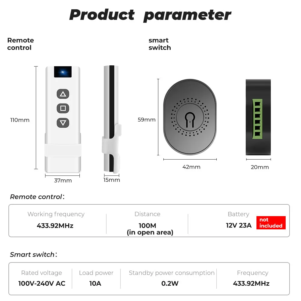 SMATRUL WiFi Curtain Switch, Smart Motorized Roller Blinds Shutter Relay Module with Timer, 0-100% Adjustable Range