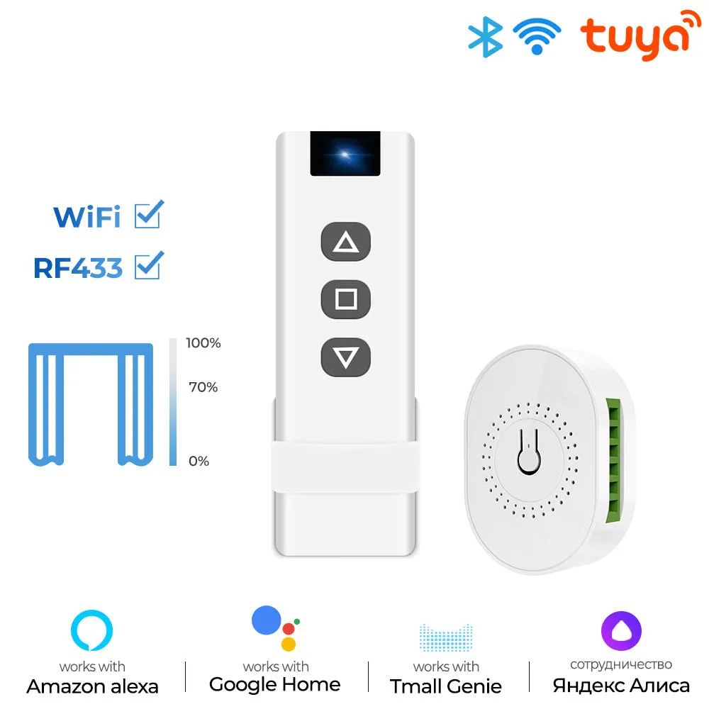 SMATRUL WiFi Curtain Switch, Smart Motorized Roller Blinds Shutter Relay Module with Timer, 0-100% Adjustable Range