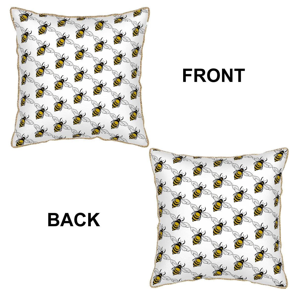 Velvet Throw Pillow Covers (Multiple sizes/Stitch Colours) Honeybee 2