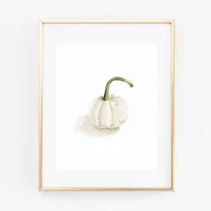 white pumpkin art print