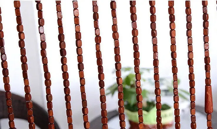 Wooden Door Curtain Blinds Handmade Fly Screen Wooden Beads Room Divider BCB06